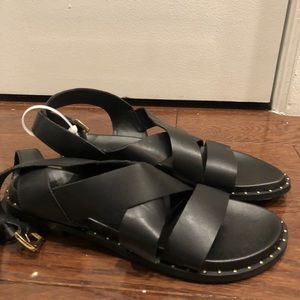 Black studded strappy sandals